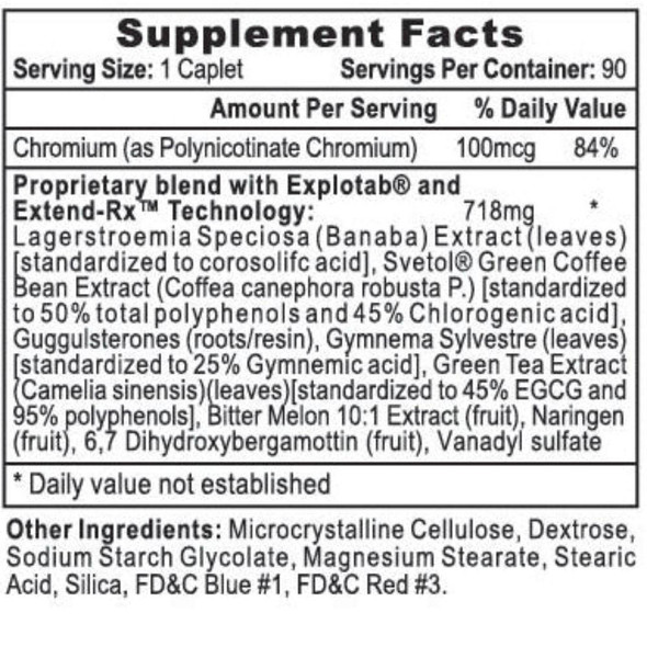  Hi-Tech Pharmaceuticals Glucozene-Rx 90 Caplets 