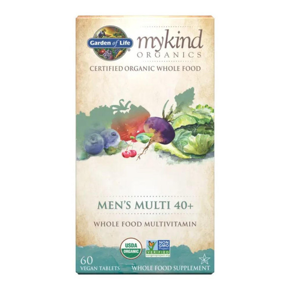 Garden of Life MyKind Organics Men's Multi 40+ Non-GMO 60 Tabs 