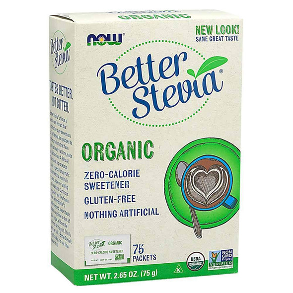  Now Foods Better Stevia Organic Packets 75 Per Box 