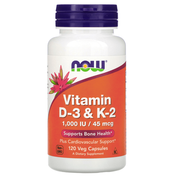  Now Foods Vit D-3 / K2 1000 IU / 45 Mcg 120 Vegetable Capsules 