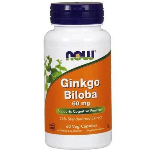  Now Foods Ginkgo Biloba 60 Mg 60 Vegetable Capsules 