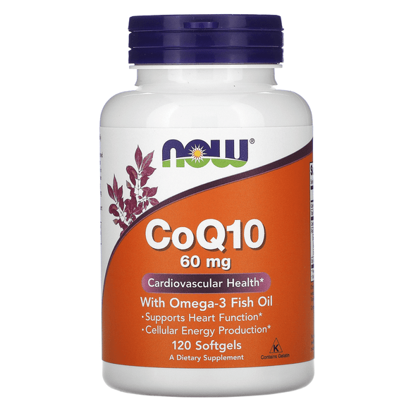  Now Foods CoQ10 60 Mg with Omega-3 120 Softgels 