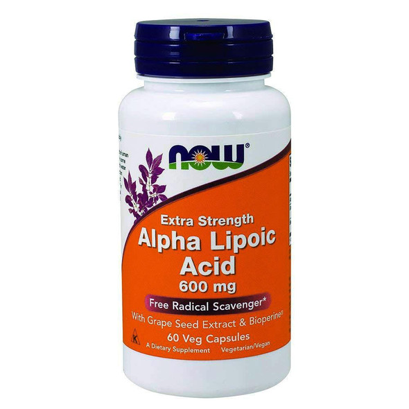  Now Foods Alpha Lipoic Acid 600mg 60 Vegetable Capsules 