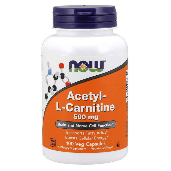  Now Foods Acetyl L-Carnitine 500mg 100 Veg Caps 