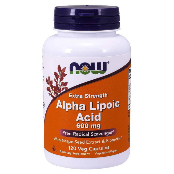  Now Foods Alpha Lipoic Acid 600mg 120 Vegetable Capsules 