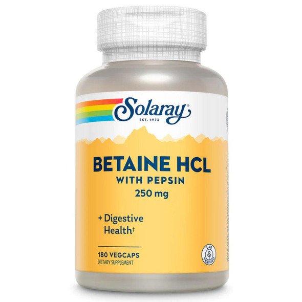  Solaray Betaine HCL with Pepsin 250mg 180 VegCaps 