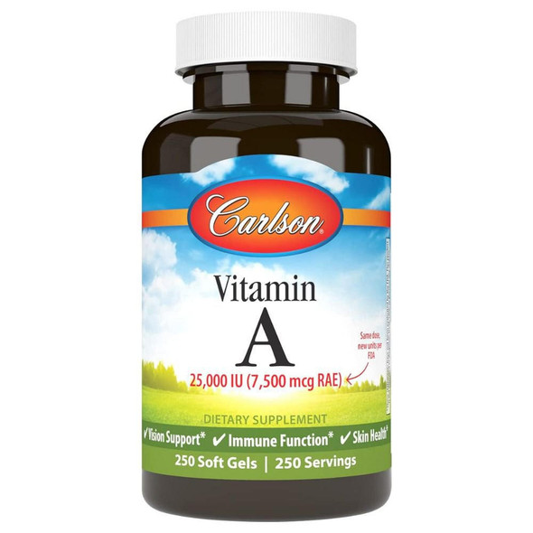  Carlson Vitamin A 25,000IU 100 Softgels 