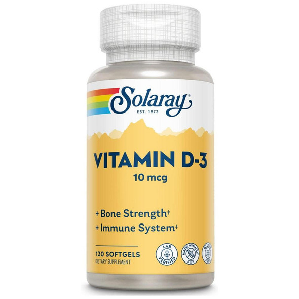  Solaray Vitamin D-3 400 IU 120 Softgels 