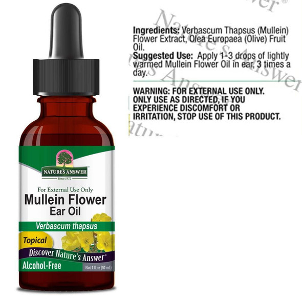  Nature's Answer Mullein Flower Ear Oil 1oz 