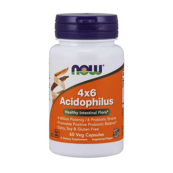  Now Foods 4x6 Acidophilus Probiotic 60 Capsules 