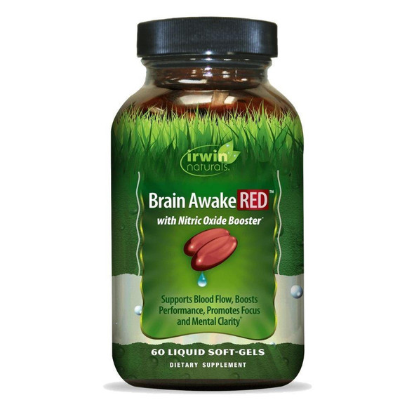  Irwin Naturals Brain Awake Red 60 Softgels 