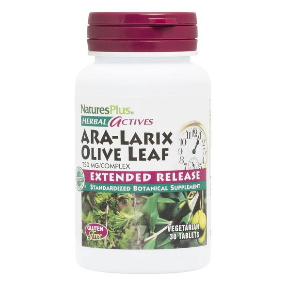  Nature's Plus Ara-Larix Olive Leaf 30 Tablets 