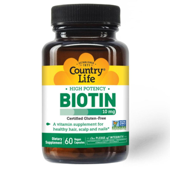  Country Life Biotin 10mg 60 Capsules 