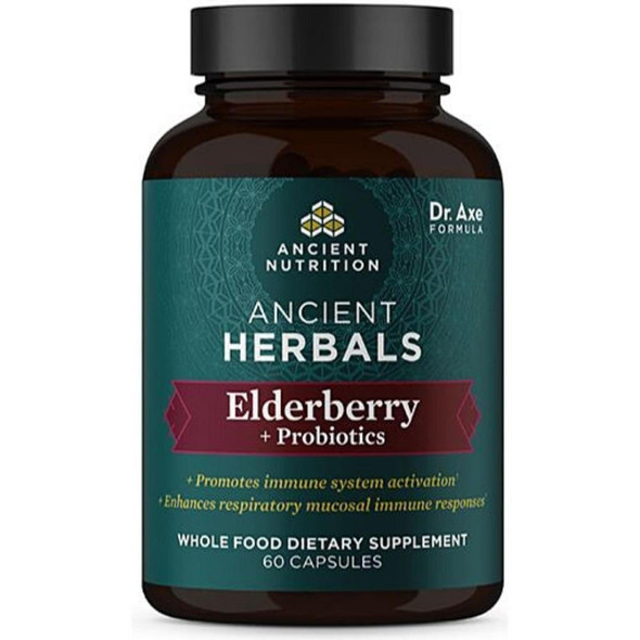  Ancient Nutrition Elderberry + Probiotics 60 Capsules 