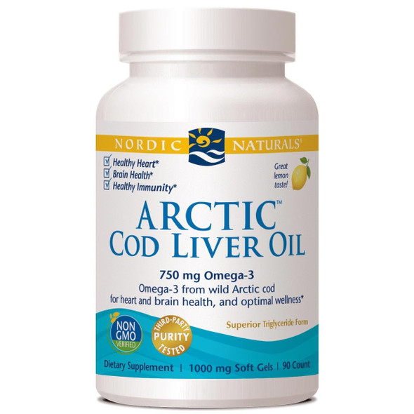  Nordic Naturals Arctic Cod Liver Oil Caps 90 SoftGels 