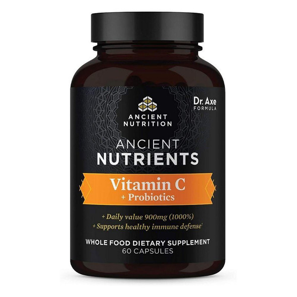  Ancient Nutrition Vitamin C + Probiotics 60 Capsules 