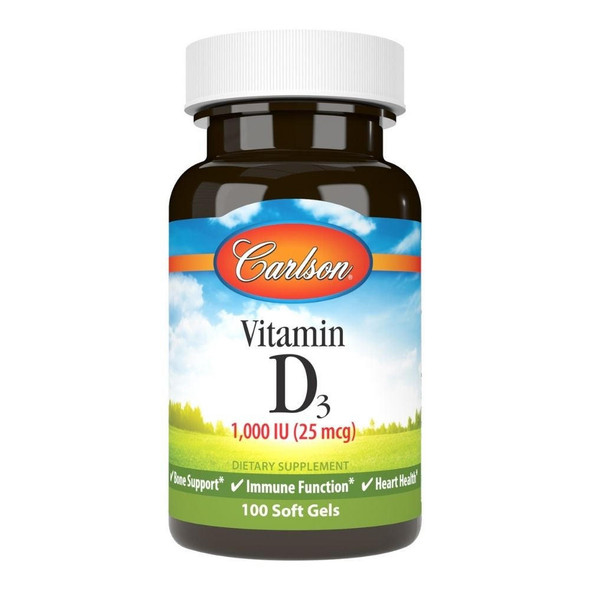  Carlson Vitamin D 1,000IU 100 Softgels 