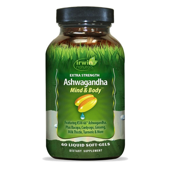  Irwin Naturals Extra Strength Ashwagandha 60 Liquid Gels 