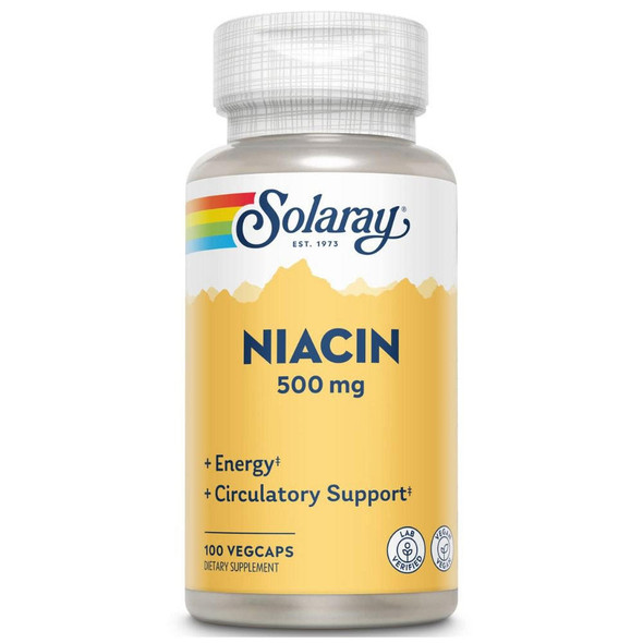  Solaray Niacin 500mg 100 Capsules 