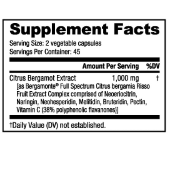  NutraBio Citrus Bergamot 1000mg 90 Capsules 