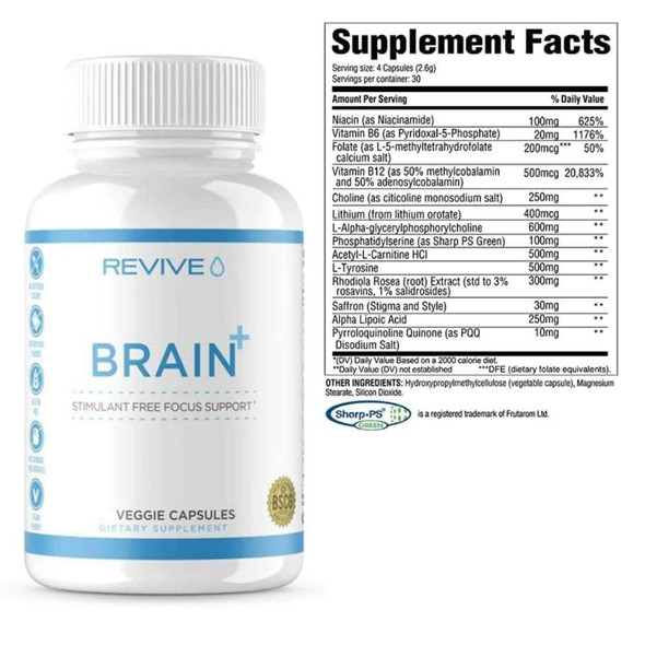 Revive MD REVIVE Brain+ Nootropic Formula 150 Capsules 