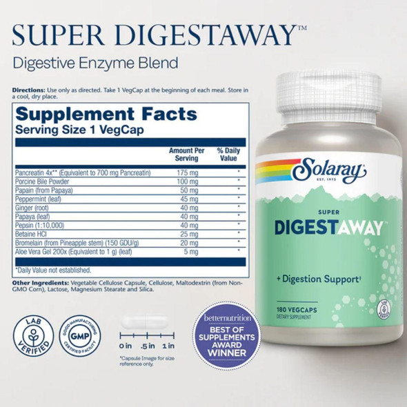  Solaray Super Digest Away 60 Capsules 