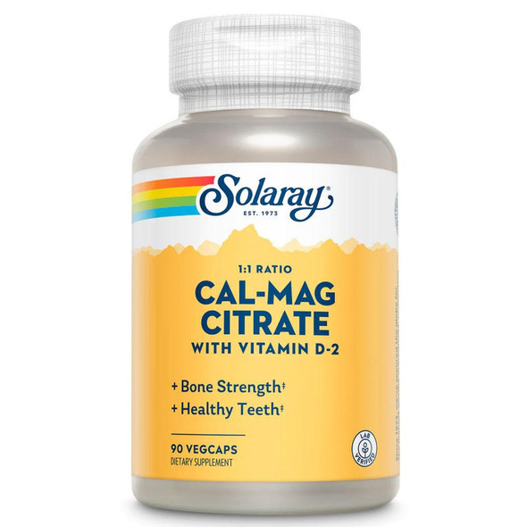  Solaray 1:1 Ratio Cal-Mag Citrate 90 Capsules 
