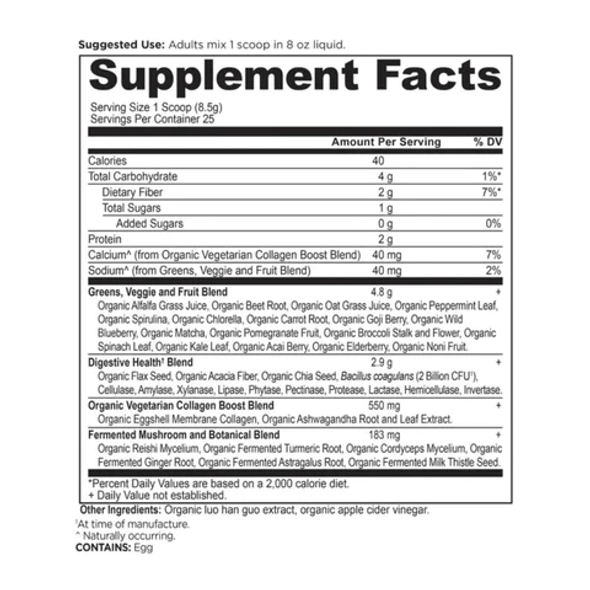  Ancient Nutrition Super Greens + Collagen 25 Servings 