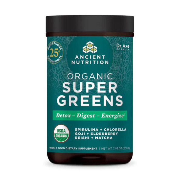  Ancient Nutrition Organic Super Greens Detox & Alkalizer 25 Servings 
