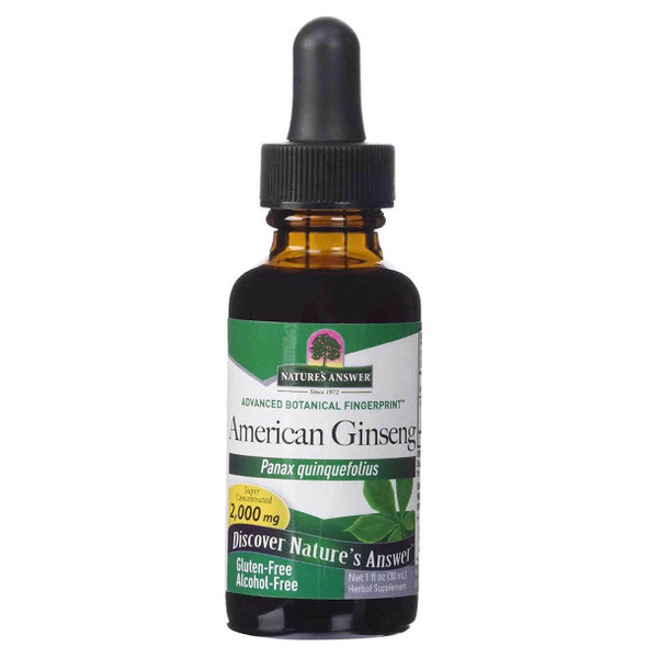  Nature's Answer Alcohol Free Liquid American Ginseng 1 Fl Oz 