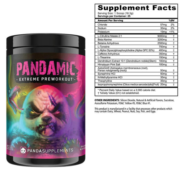  Panda Supps Pandemic  Pre-Workout 25 Servings 