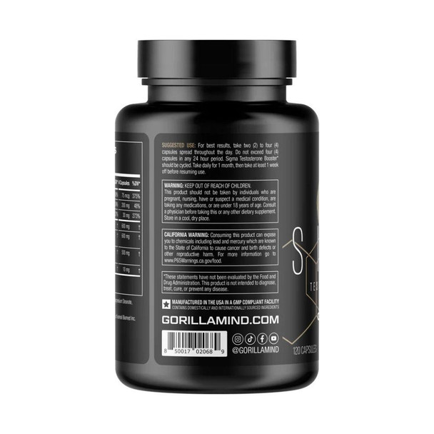  Gorilla Mind Sigma 120 Capsules 