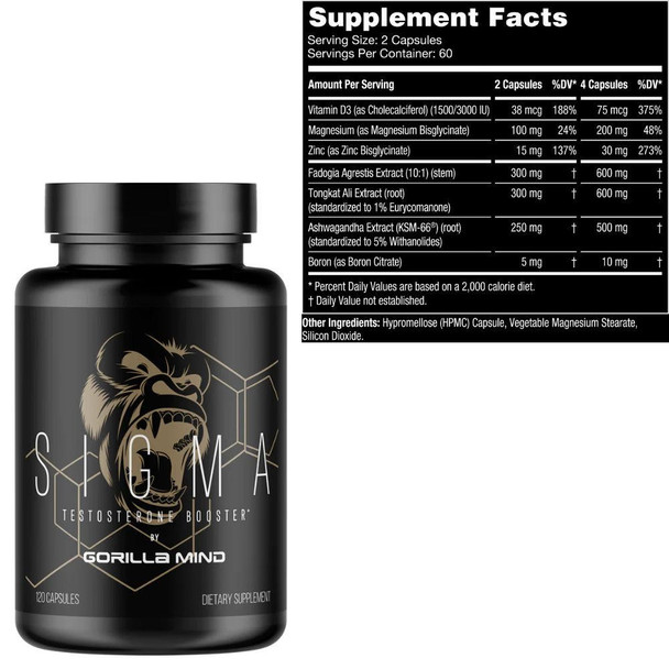  Gorilla Mind Sigma 120 Capsules 