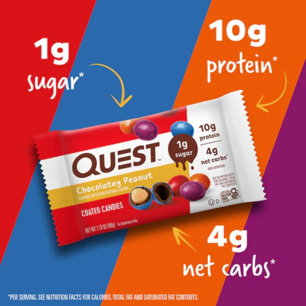  Quest Nutrition Chocolatey Peanut Coated Candies 12/Box 