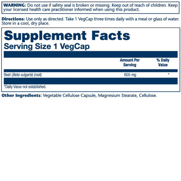  Solaray Beet Root 605mg 100 Veg Caps 