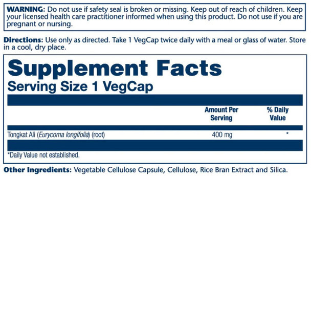  Solaray Tongkat Ali 400mg 60 Veg Caps 