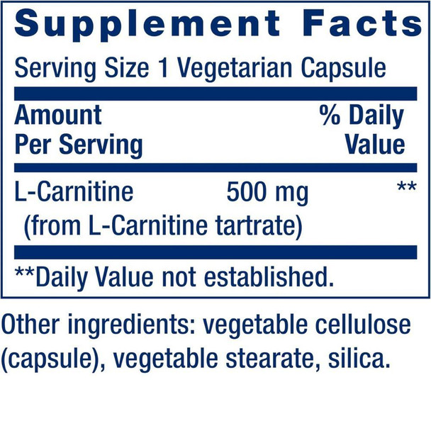  Life Extension L-Carnitine 500mg 30 Caps 