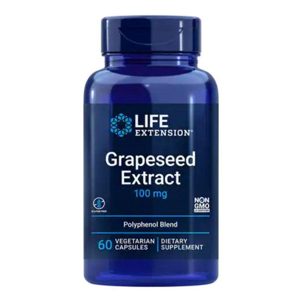  Life Extension Grapeseed Extract with Resveratrol and Pterostilbene 100 mg, 60 Vegecaps 