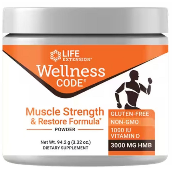  Life Extension Wellness Code Muscle Strength & Restore Powder 30 Servings 