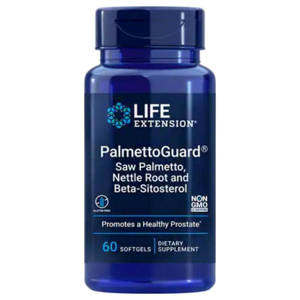  Life Extension PalmettoGuard Saw Palmetto/Nettle Root with Beta-Sitosterol 60 Softgels 