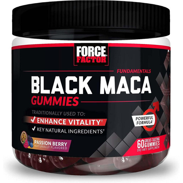  Force Factor Black Maca Gummies Passion Berry 60 Count 
