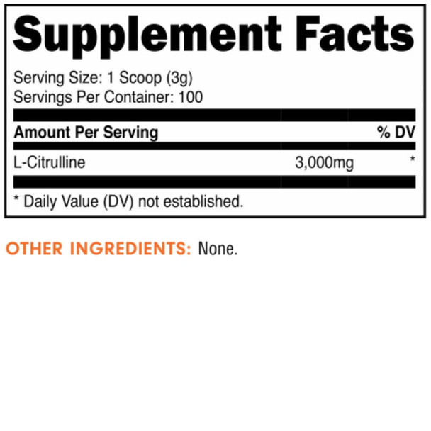  Bucked Up L-Citrulline 3000mg 100 Servings 
