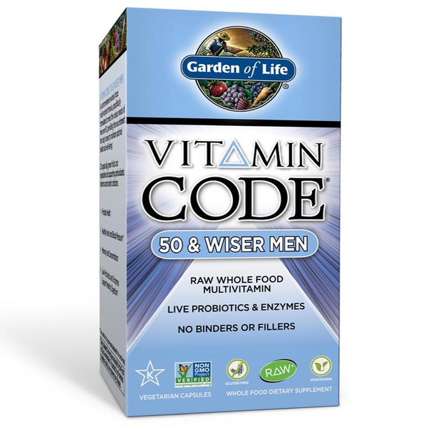  Garden of Life Vitamin Code 50 and Wiser Mens Formula 120ct 