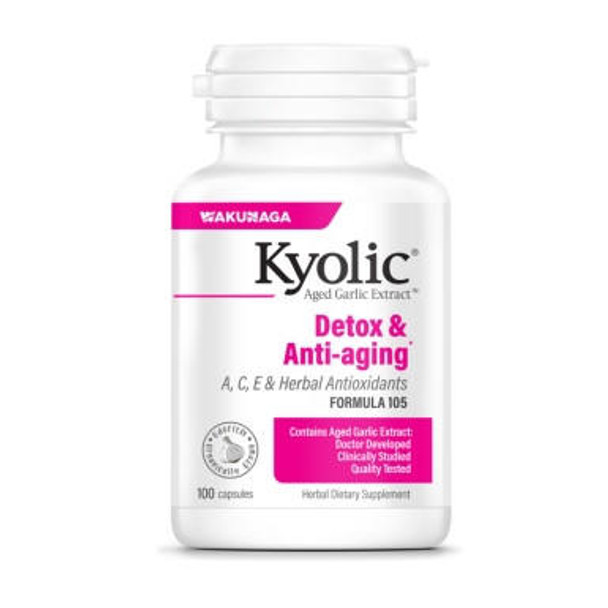  Wakunaga Kyolic Formula 105 Detox and Anti Aging Formula w/ A,C, E and Herbal Antioxidants 100 Caps 