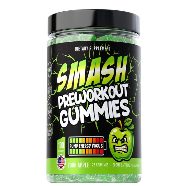  Smash Preworkout Gummies 25 Servings 