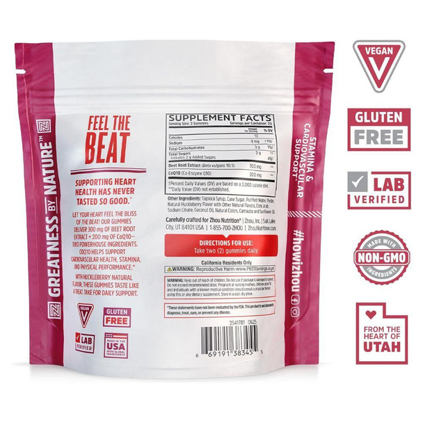  ZHOU CoQBeet Gummies Huckleberry 50 Gummies 