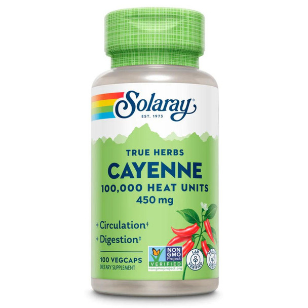  Solaray Cayenne 450mg (100,000 Heat Unit) 100 Capsules 