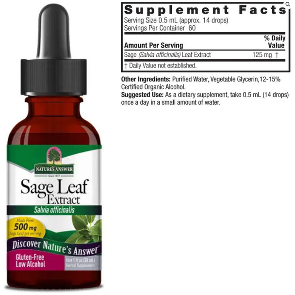  Nature's Answer Sage Leaf 1 Fl Oz 