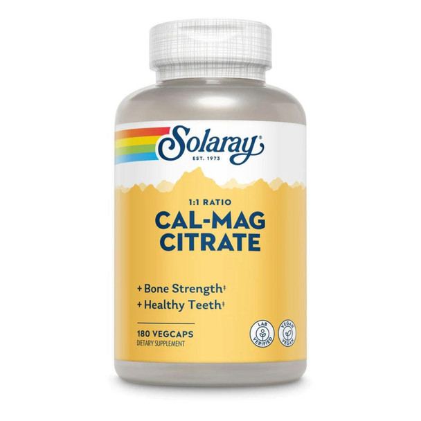  Solaray Cal-Mag Citrate 1:1 Ratio 180 Capsules 