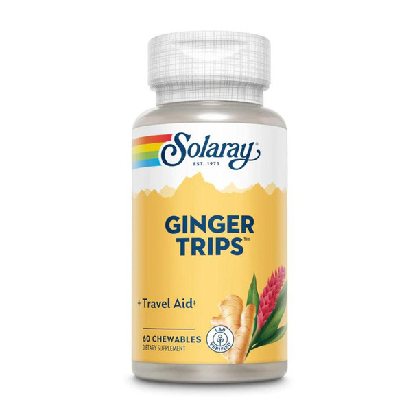  Solaray Ginger Trips 67mg 60 Chewable Wafers 